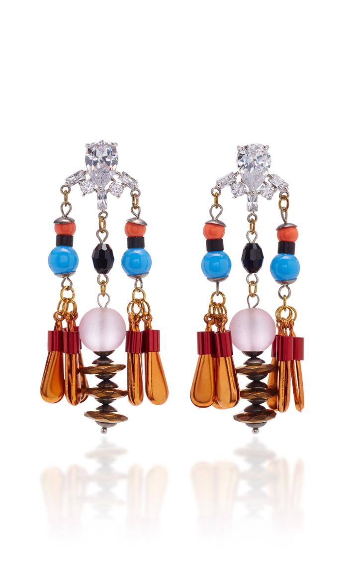 Montageart Beaded Zirconia Earrings