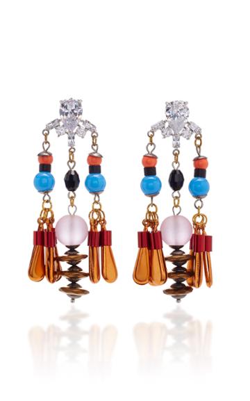 Montageart Beaded Zirconia Earrings