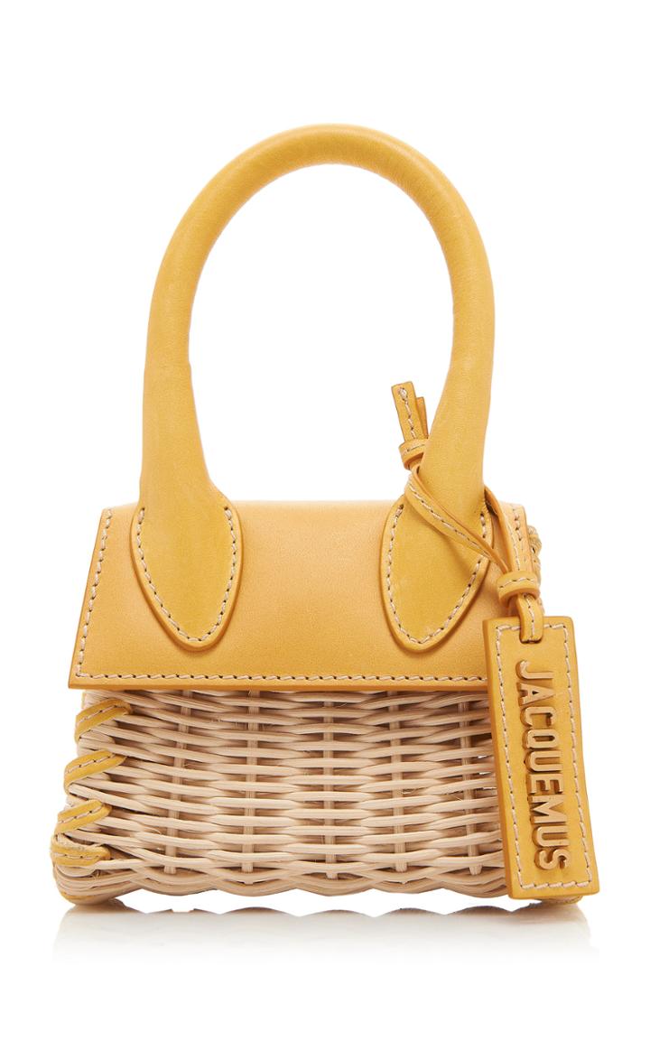 Jacquemus Le Chiquito Leather-trimmed Wicker Top Handle Bag
