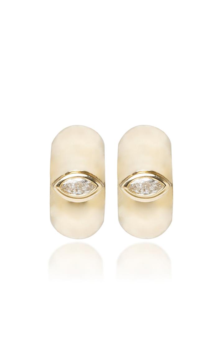 Zoe Chicco 14k Gold And Diamond Hoop Earrings