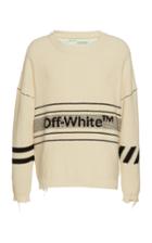 Off-white C/o Virgil Abloh Oversized Logo Cotton Crewneck Sweater