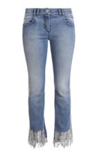 Balmain Sequined Fringed Rigid Mid-rise Straight-leg Jeans