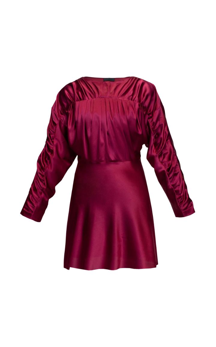 Lake Studio Ruched Silk-blend Mini Dress
