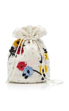 Ganni Hand-beaded Floral Pouch