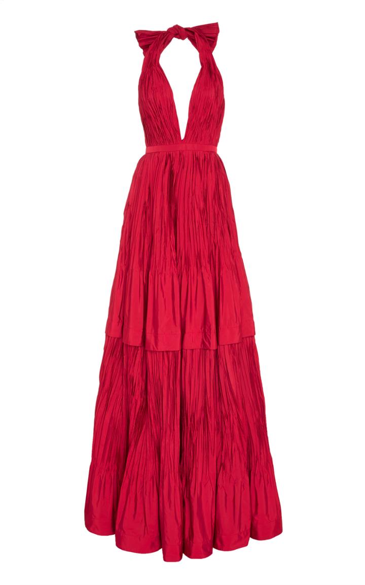 Alexis Tressa Fit-and-flare Plisse Gown