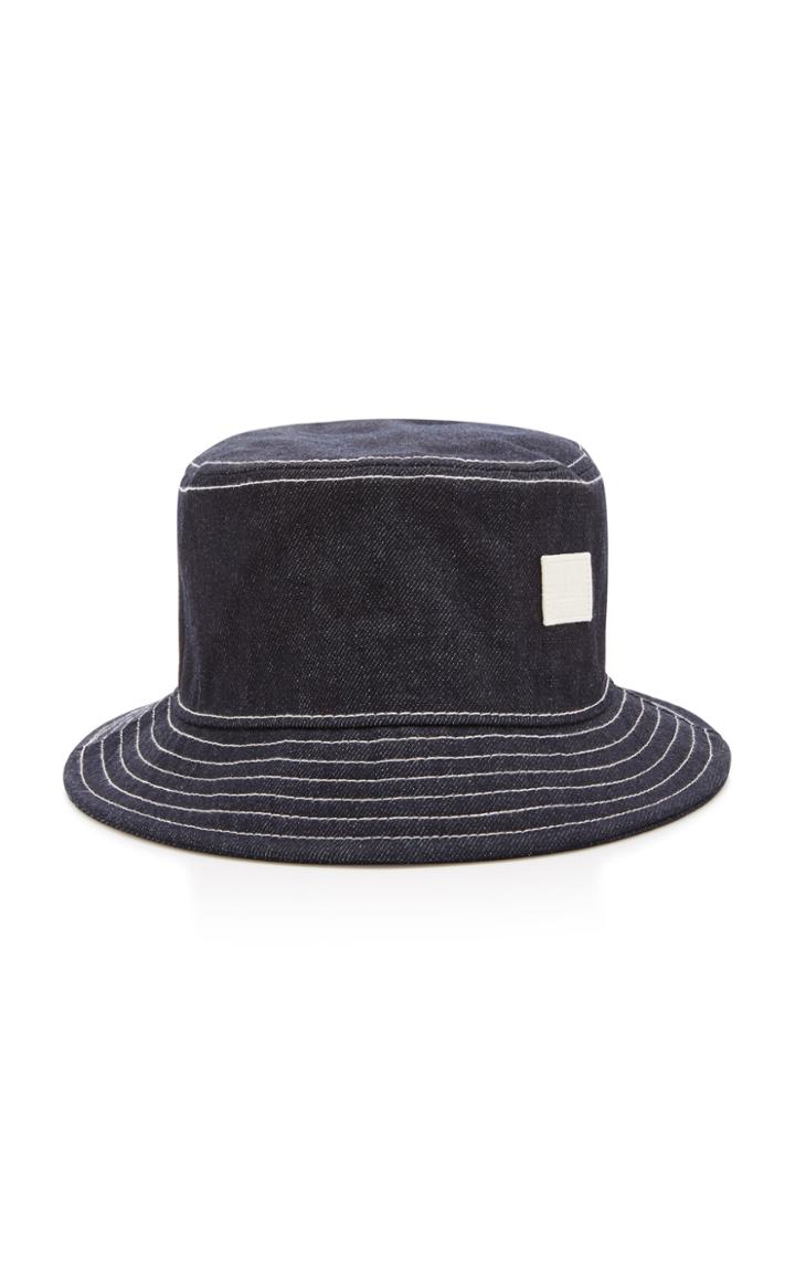 Acne Studios Buk Face Appliqud Denim Bucket Hat