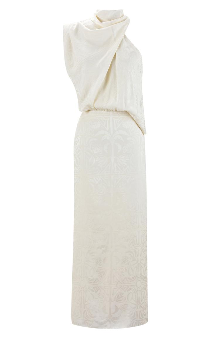 Moda Operandi Johanna Ortiz Finding Balance Asymmetric Draped Jacquard Maxi Dress
