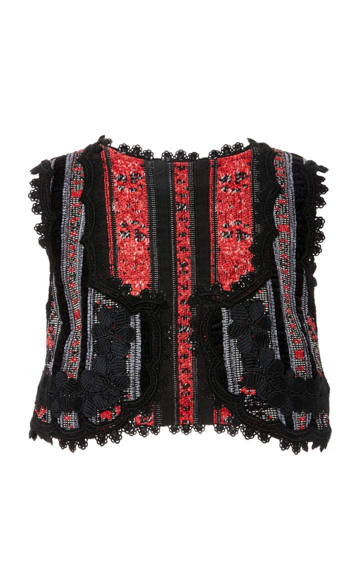Anna Sui Stripe Jacquard Vest