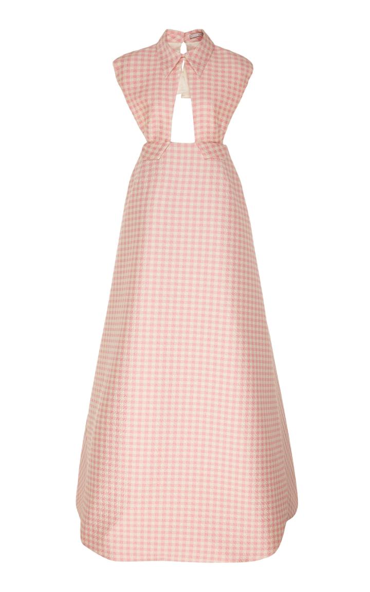 Moda Operandi Emilia Wickstead Gingham Cutout Crepe Dress Size: 8