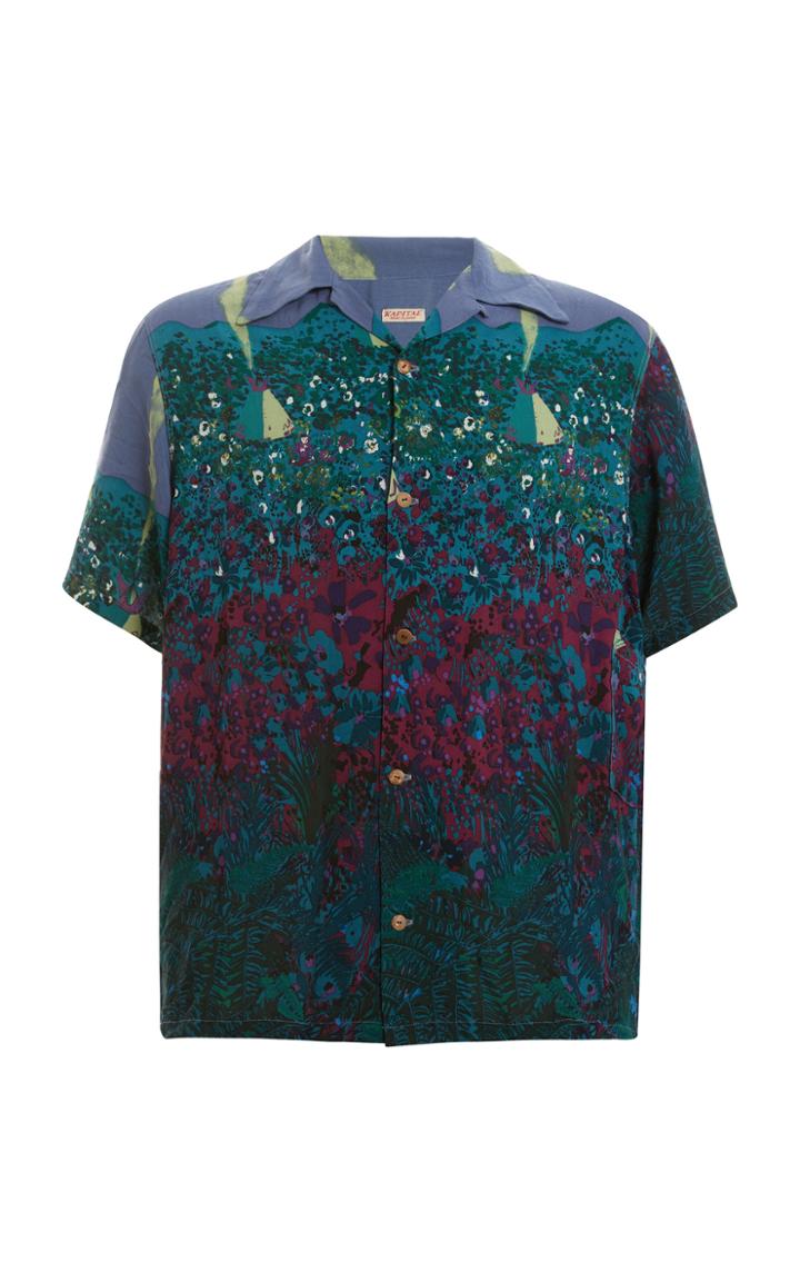 Kapital Printed Jersey Button-down Shirt