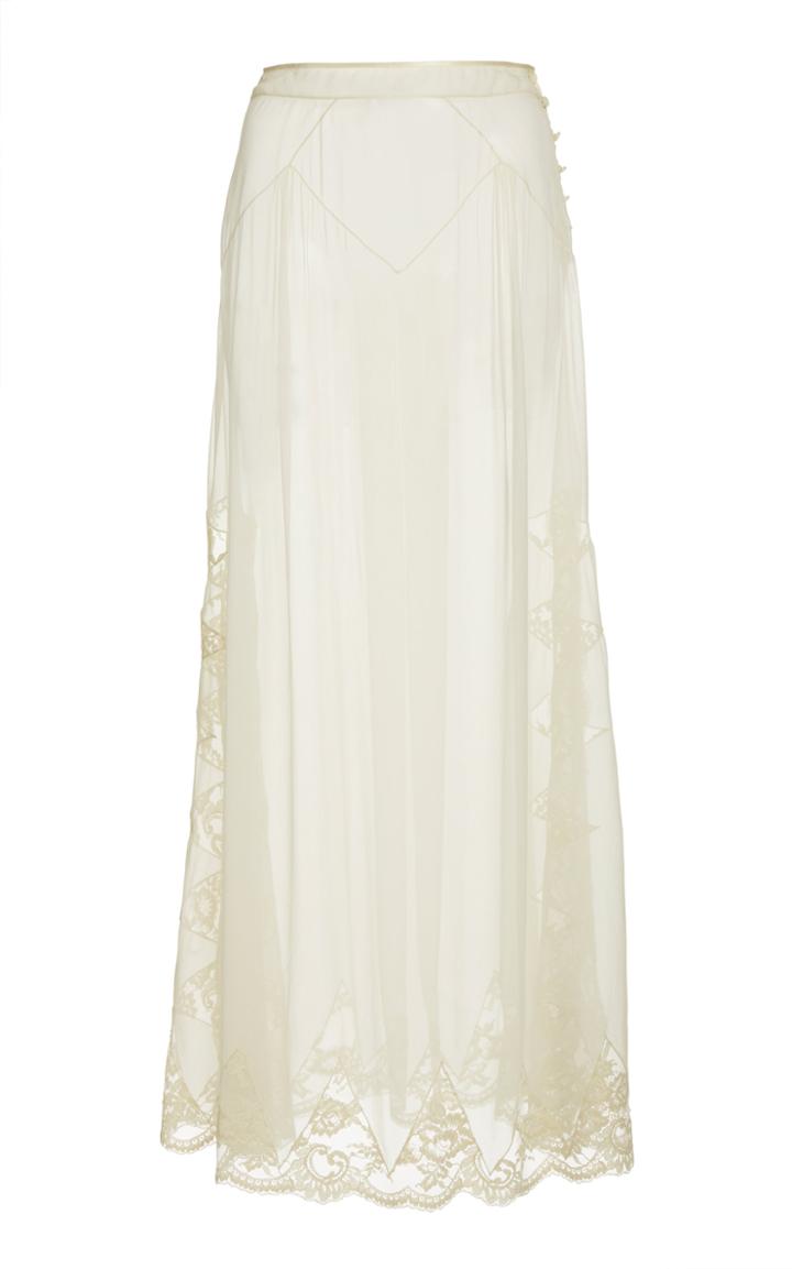 Moda Operandi Paco Rabanne Lace-detailed Silk Skirt