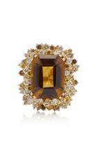 Mahnaz Collection 18k Gold Platinum Tourmaline And Diamond Ring