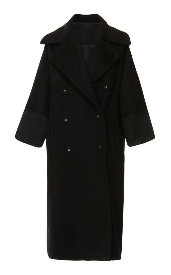 Elie Saab Oversized Double Breasted Wool Cashmere Coat