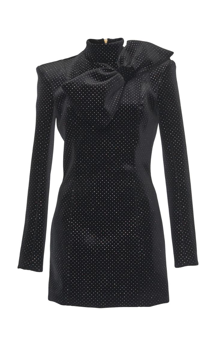 Balmain Velvet Glitter Bow Dress