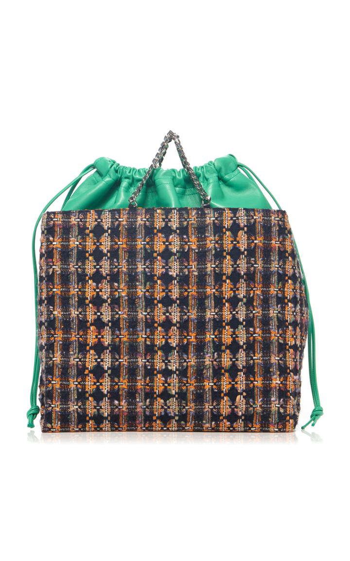 Victoria Beckham Washed Tweed Shopper Bag