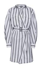 Derek Lam Belted Striped Cotton-poplin Dress