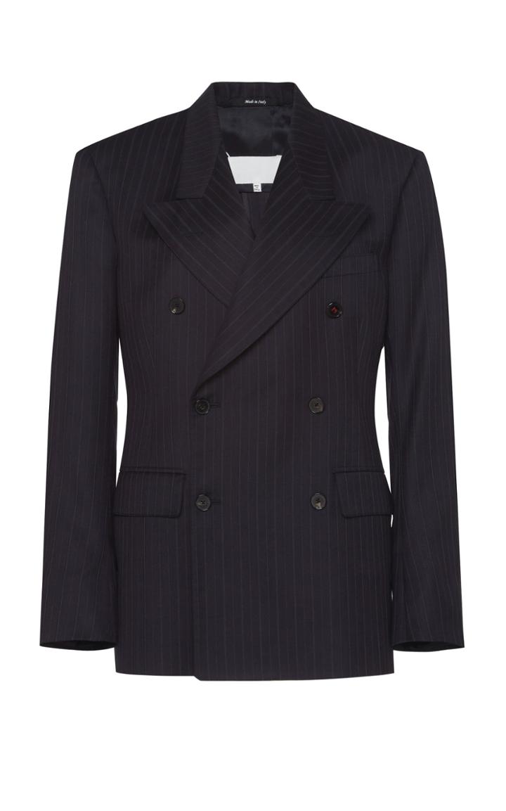 Maison Margiela Double Breasted Wool Silk Blazer