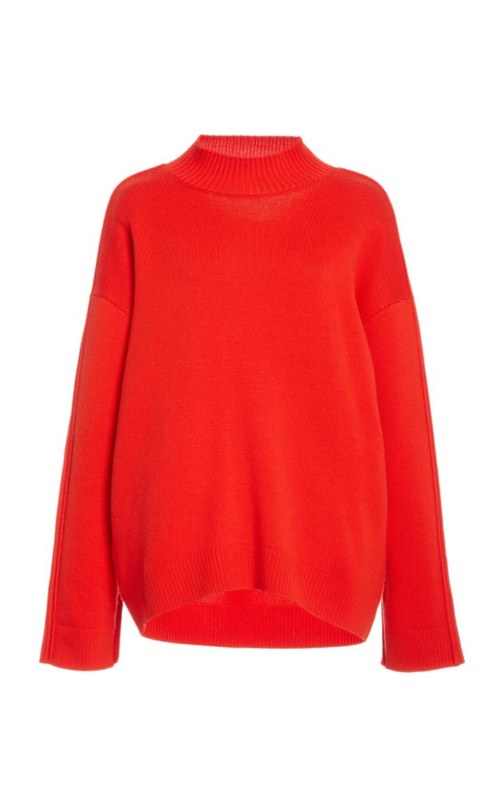 Monse Ribbed Cowl Back Wool Sweater