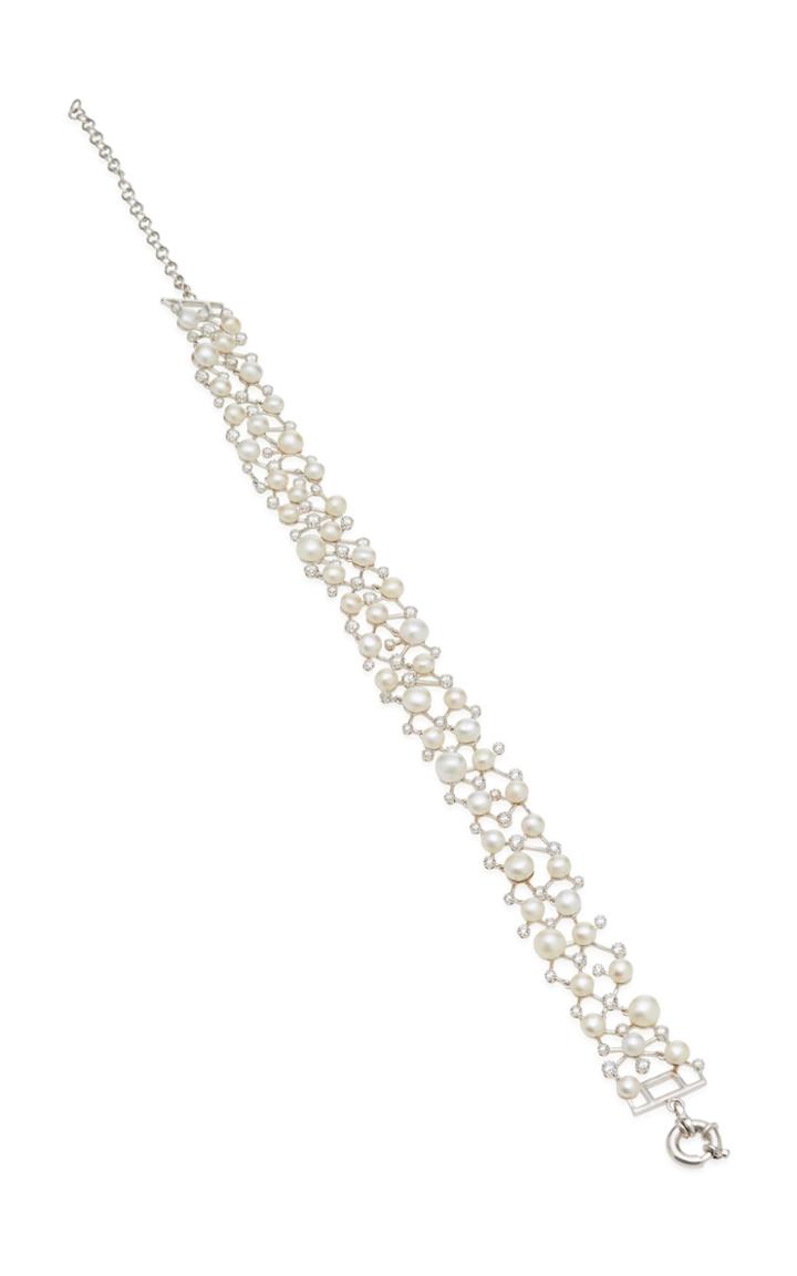 Anabela Chan Constellation 18k White Gold Diamond And Pearl Choker