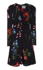 Moda Operandi Lela Rose Ruched Floral Knee-length Dress