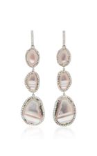 Kimberly Mcdonald Triple White Striped Geode And Diamond Earrings
