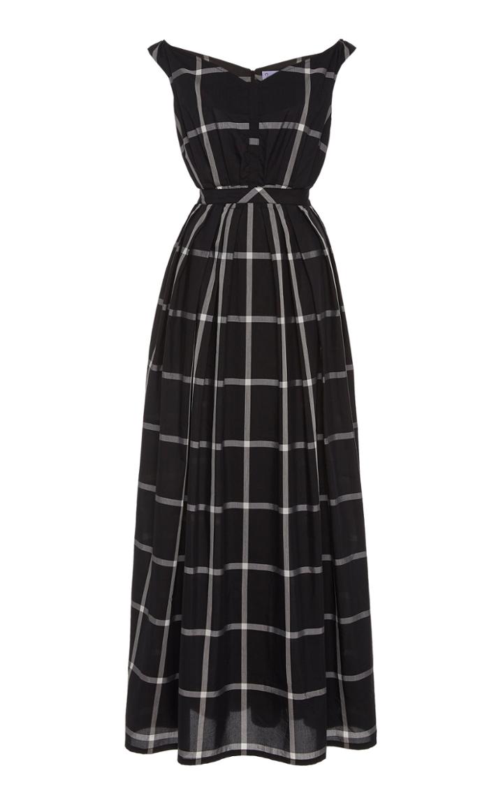 Moda Operandi Thierry Colson Valeria Checked Cotton-silk Maxi Dress Size: Xs