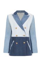 Ksenia Schnaider Reworked Denim Patchwork Blazer Jacket