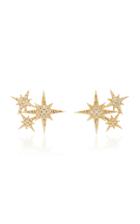 Sydney Evan Starburst 14k Gold And Diamond Stud Earrings