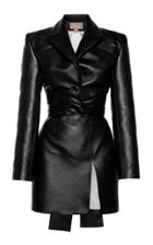Matriel Belted Faux Leather Mini Dress