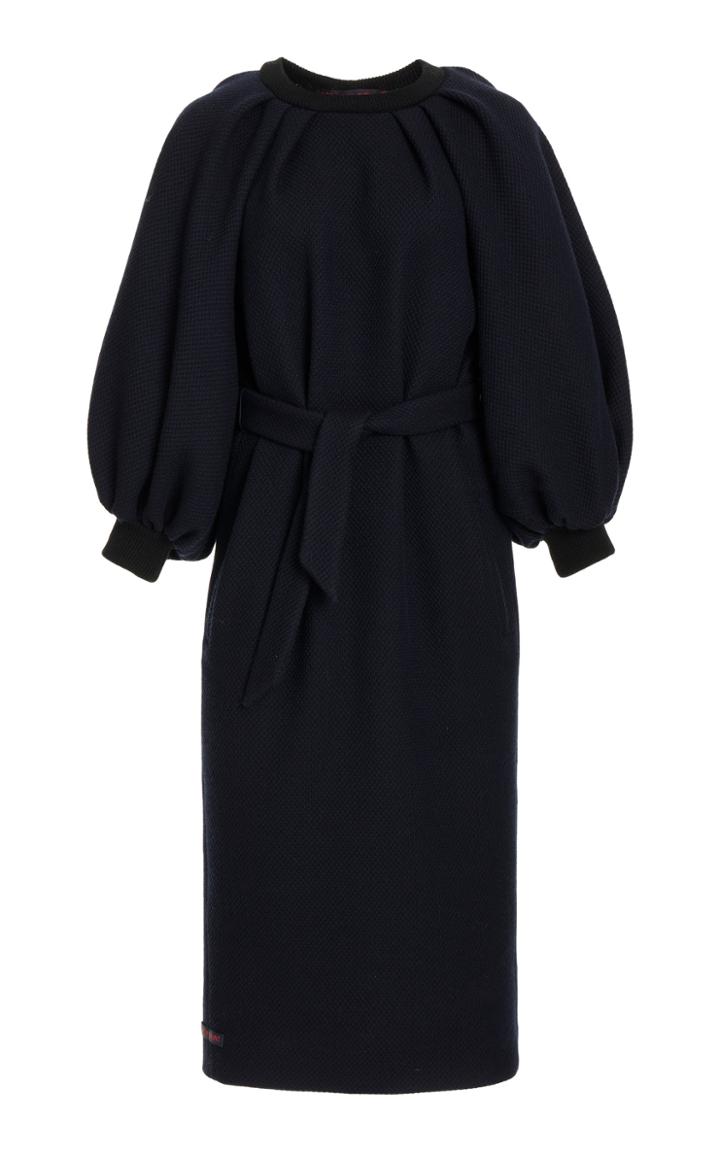 Martin Grant Belted Wool Midi Dress