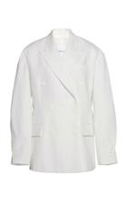 Pushbutton Oversized Cotton-blend Blazer Jacket