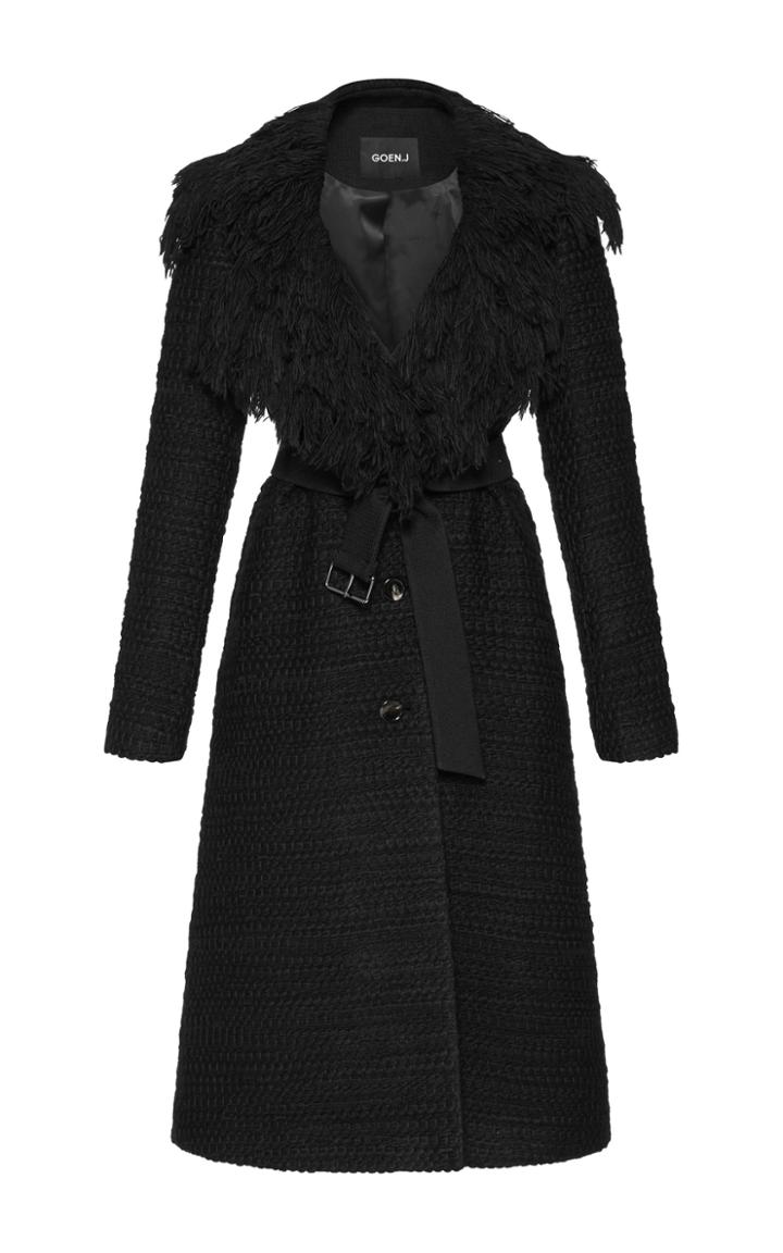 Goen.j A Line Fringe Coat