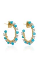 Irene Neuwirth 18k Gold And Turquoise Hoop Earrings