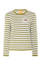 Le Lion Monogram Heart Long Sleeve Slim Sweater Tee