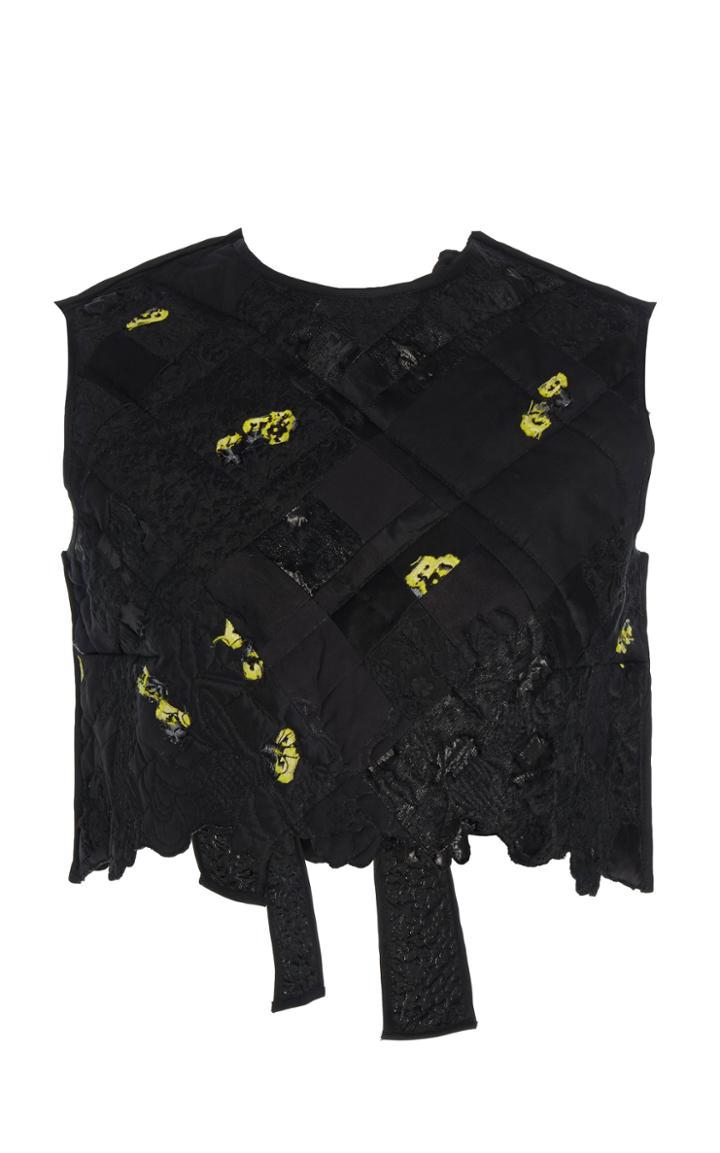 Cecilie Bahnsen Tippy Printed Quilt Cotton Crop Top