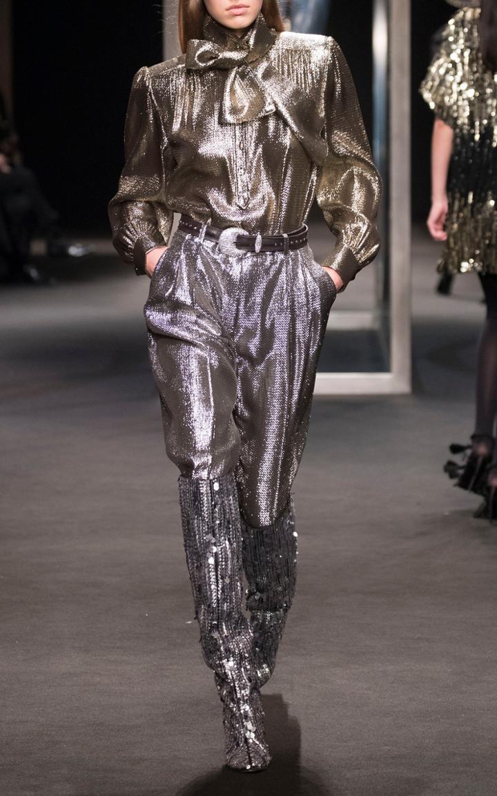 Alberta Ferretti Metallic Trouser