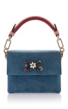 Dolce & Gabbana Crystal Embellished Suede Top Handle Bag