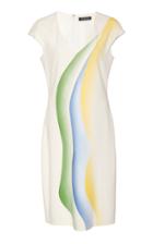 Mi Jong Lee Cap Sleeve V-neck Dress