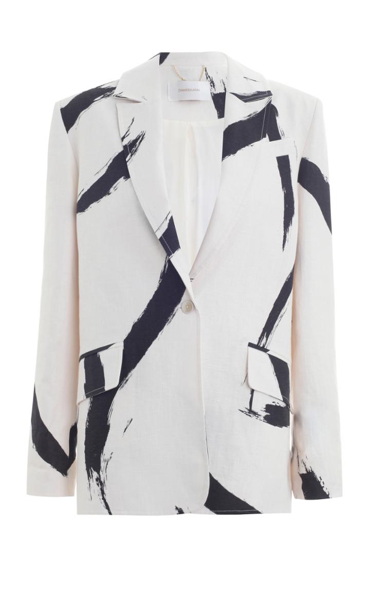 Zimmermann Painted Heart Linen Blazer