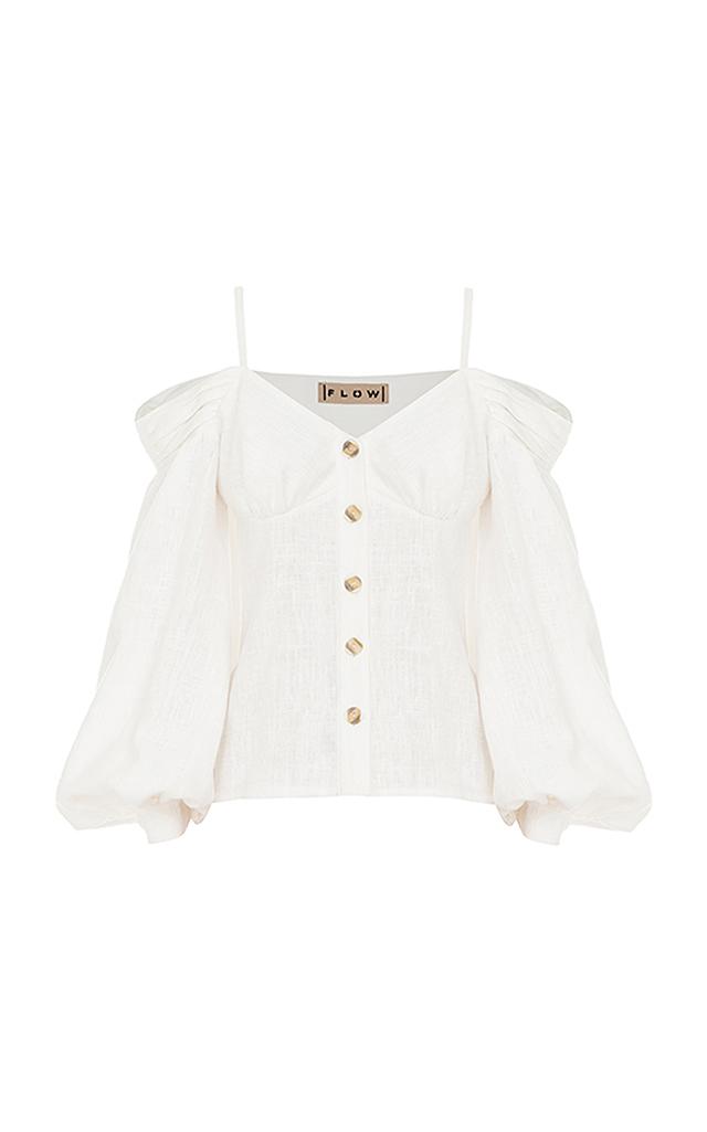 Flow The Label Off The Shoulder Linen Top