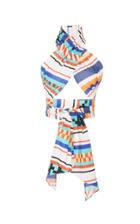 Mds Stripes Printed Cotton-voile Scarf