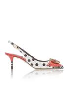 Dolce & Gabbana Crystal-embellished Polka-dot Leather Slingbacks