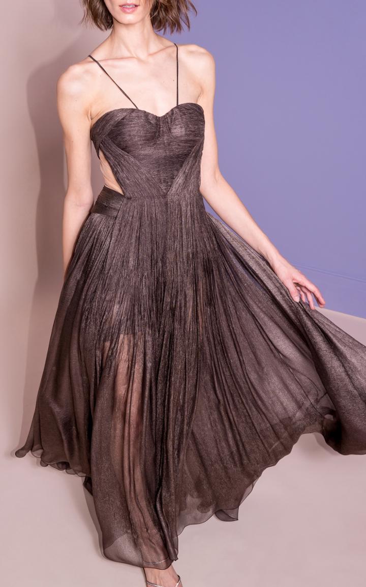 Maria Lucia Hohan Allar Metallic Mousseline Dress