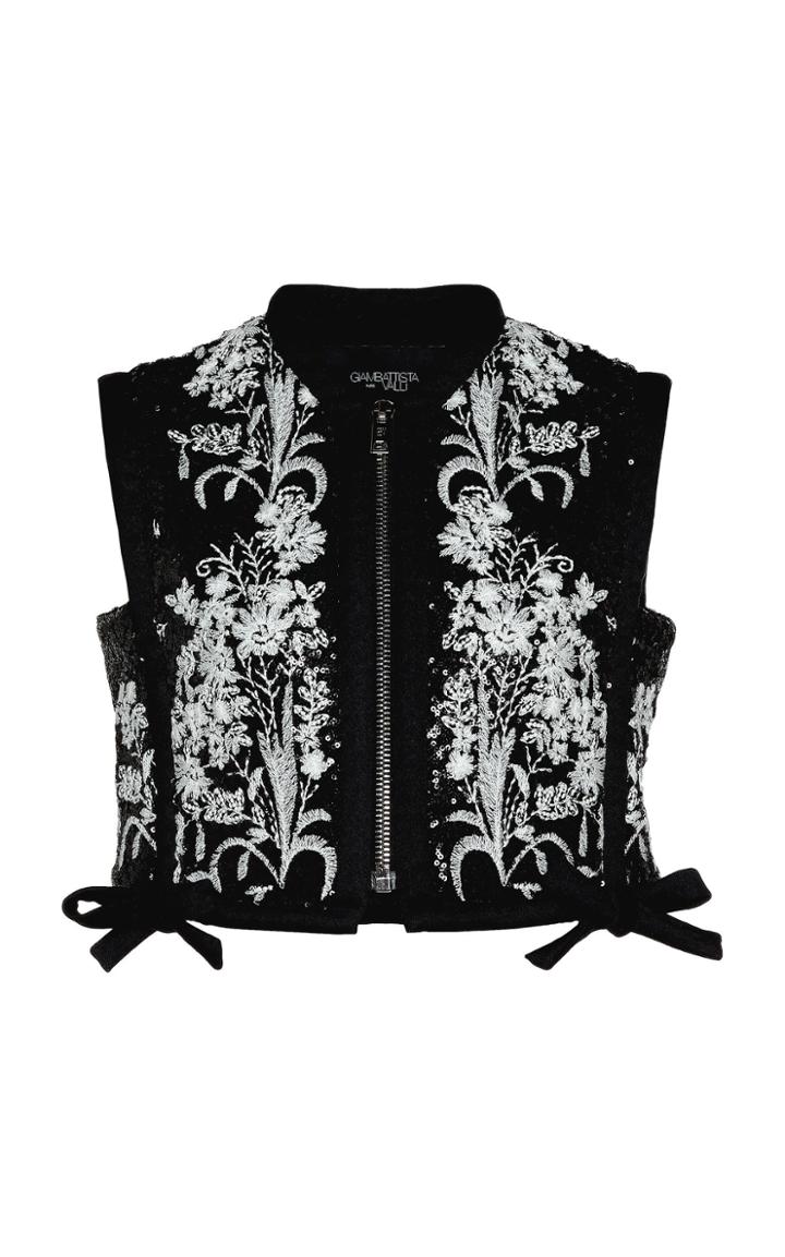 Moda Operandi Giambattista Valli Embroidered Cropped Vest Size: 42