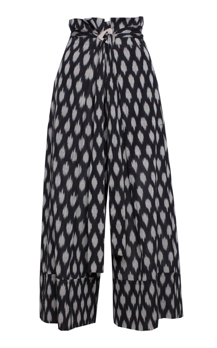 Kitx Print Tuck Waist Belted Trouser