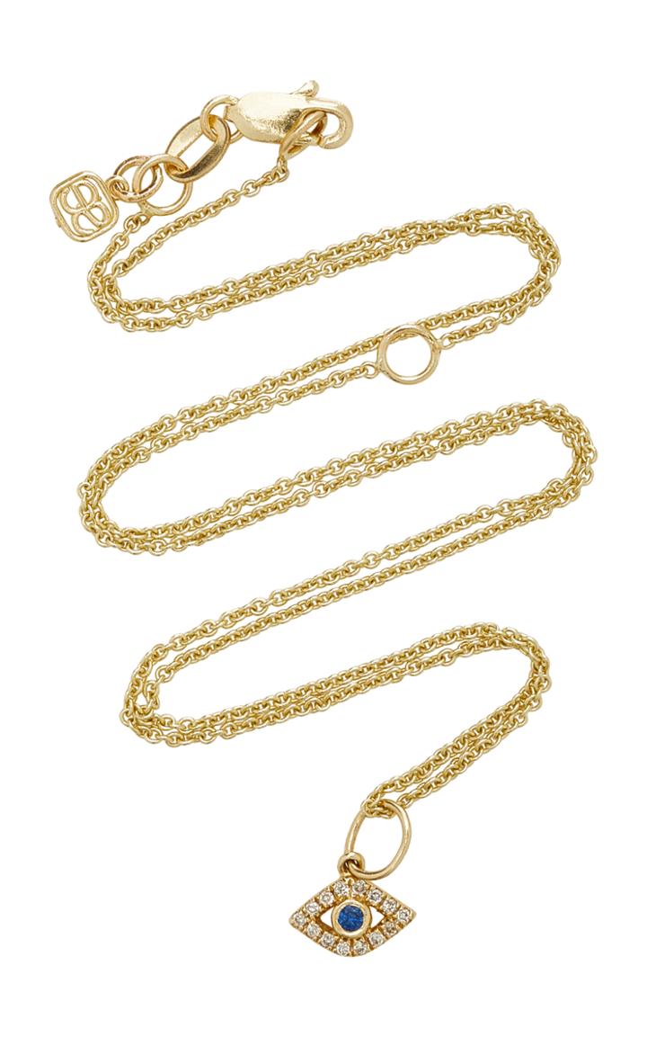 Sydney Evan 14k Gold Diamond And Sapphire Necklace