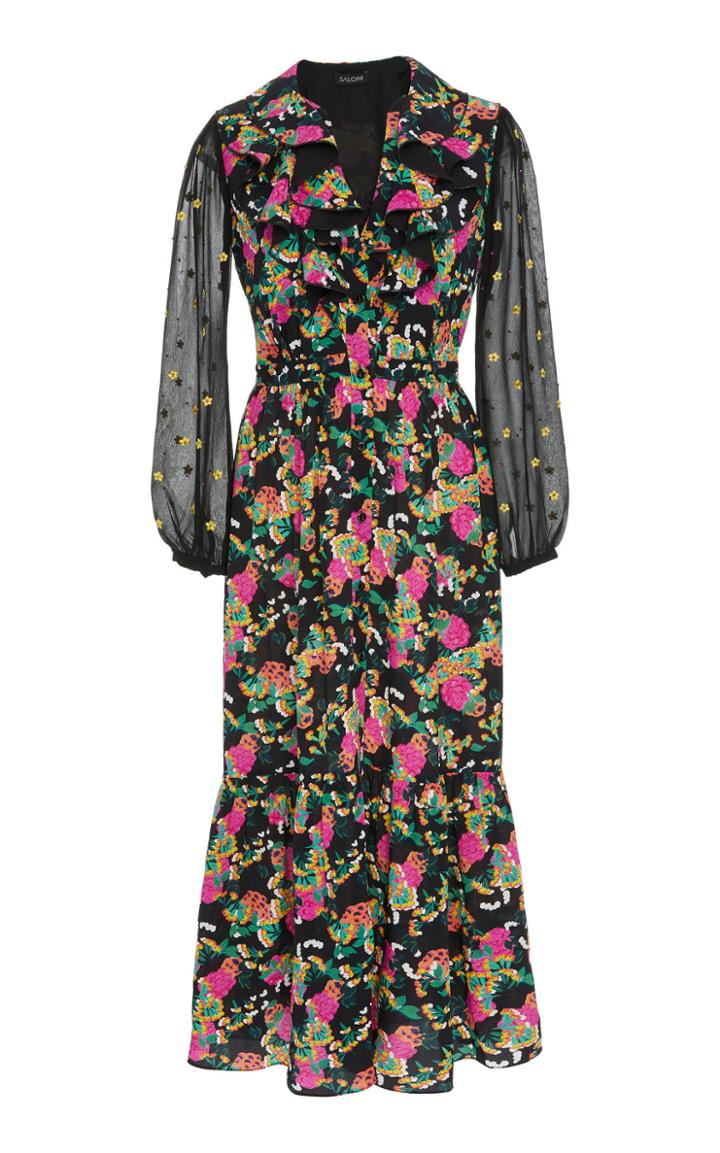 Saloni Ginny Embellished Silk Dress