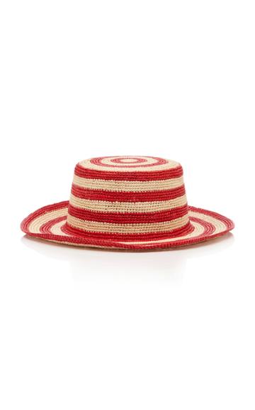 Sensi Studio Exclusive Lace-up Striped Straw Hat