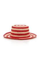 Sensi Studio Exclusive Lace-up Striped Straw Hat