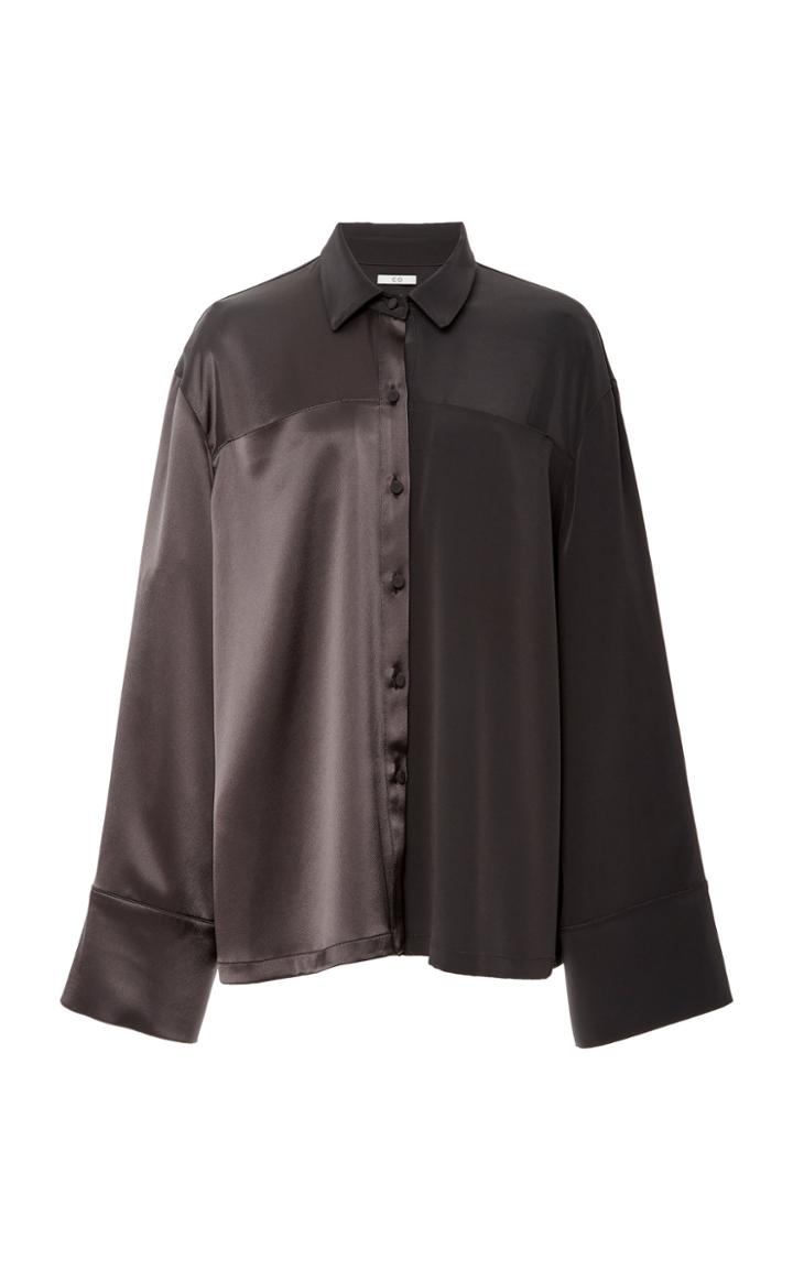 Co Stretch Crepe Button Top